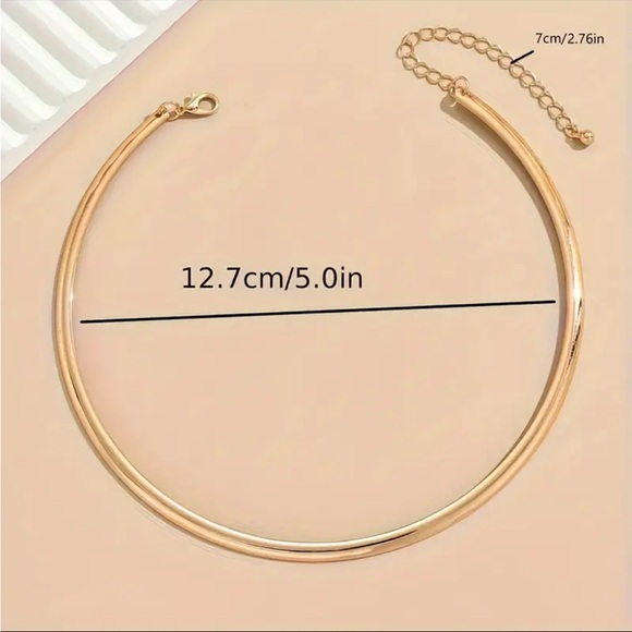 Niche 2025 Elegant Smooth Curved Choker Necklace - Short Clavicle Chain - Picture 5 of 7